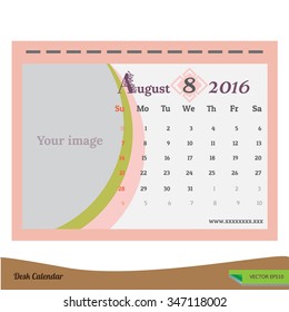 Desk Calendar 2016 Vector pastel style collections.