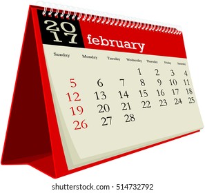 desk calendar 2017 february