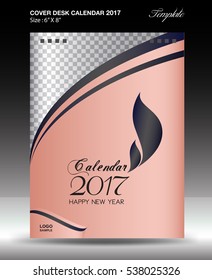 Desk calendar 2017 year Size 6x8 inch vertical, nude Cover design, Business brochure flyer template, advertisement