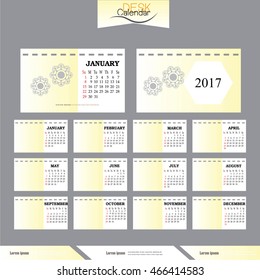 desk calendar 2017.Vector illustration.