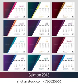 Desk Calendar 2018 Template