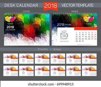Desk Calendar 2018 Vector