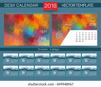 Desk Calendar 2018 Vector