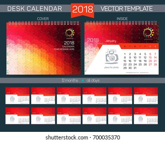 Desk Calendar 2018 Vector