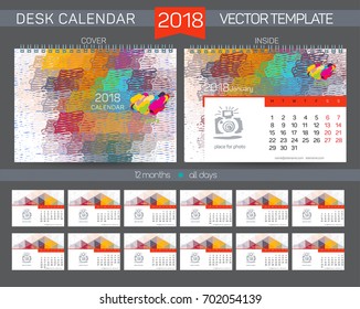 Desk Calendar 2018 Vector
