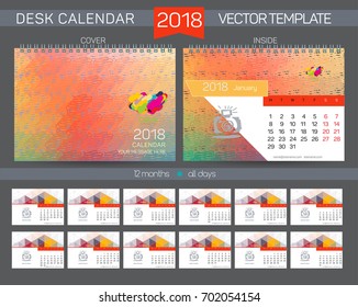 Desk Calendar 2018 Vector