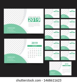 desk calendar 2019 template design