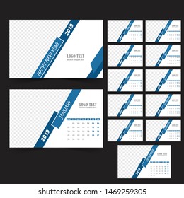desk calendar 2019 template design