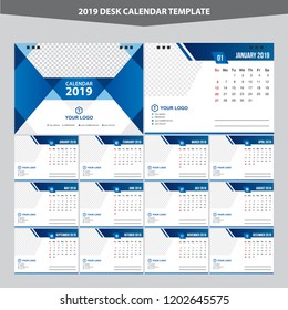 Desk Calendar 2019 template vector