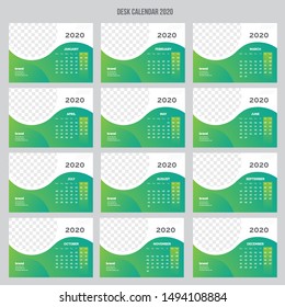 Desk calendar 2020. Desk calendar 2021, template vector.