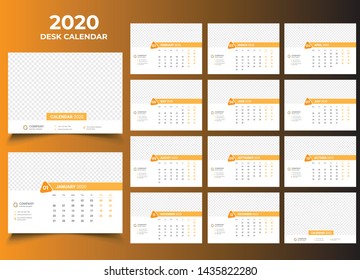 desk calendar 2020 template design