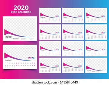 desk calendar 2020 template design