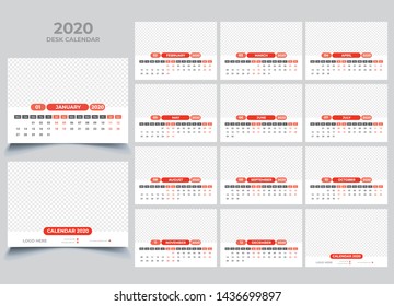 desk calendar 2020 template design