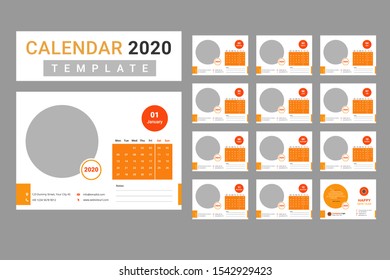 Desk Calendar 2020 Template For New Year