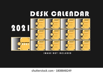  Desk calendar 2021, Black and yellow calendar,creative desk calendar 2021, date, desk calendar, light,new year, simple desk calendar,layout design template