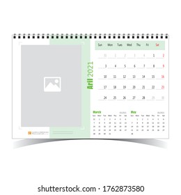 Desk Calendar 2021 Design Template for Organization 