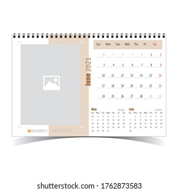 Plantilla de diseño del Calendario de Escritorio 2021 para la organización 