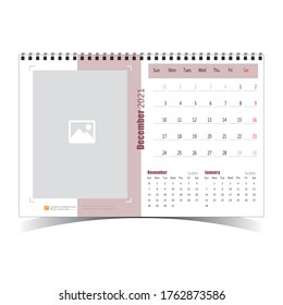 Desk Calendar 2021 Design Template for Organization 