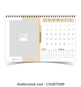 Desk Calendar 2021 Design Template for Organization 