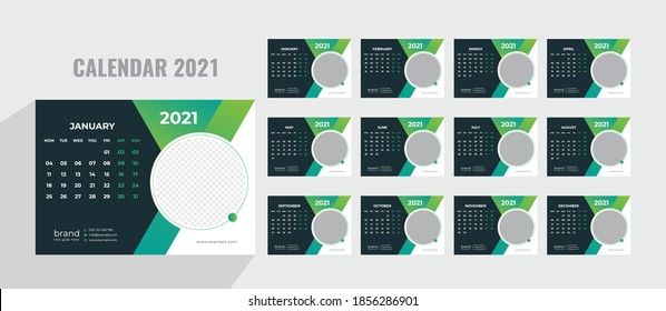 Desk Calendar 2021 Planner Template Design