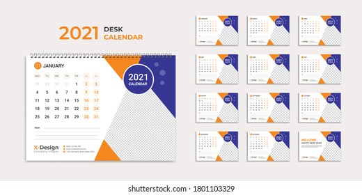 Schreibtisch Kalender 2021 Vorlage, 2021 Kalender