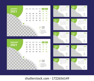 Schreibtischkalender 2021 Vorlage Design