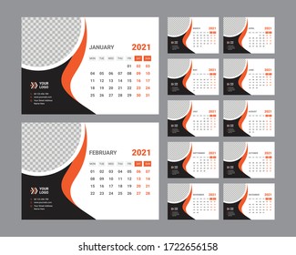 Schreibtischkalender 2021 Vorlage Design