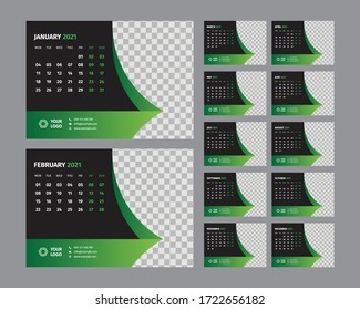 desk calendar 2021 template design