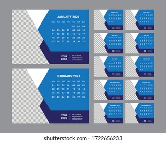 desk calendar 2021 template design