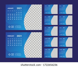 desk calendar 2021 template design