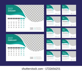 desk calendar 2021 template design