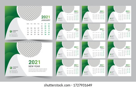 Desk Calendar 2021 Template Design