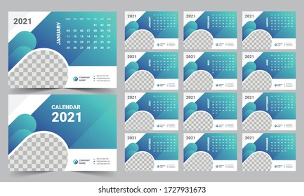 desk calendar 2021 template design