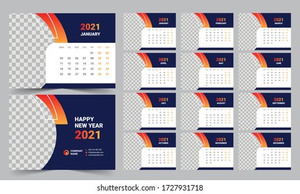 desk calendar 2021 template design