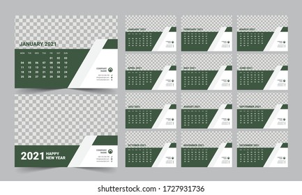 desk calendar 2021 template design