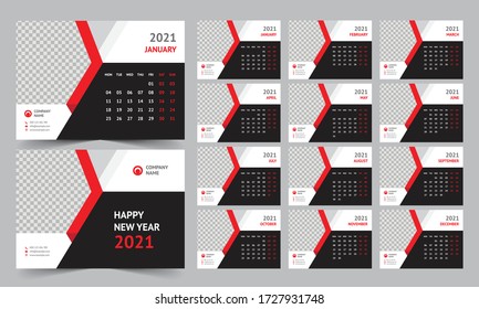 desk calendar 2021 template design