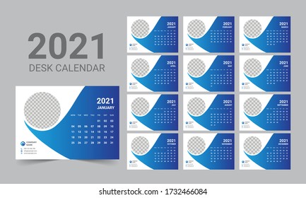 desk calendar 2021 template design