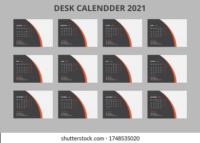 Desk Calendar 2021 template design