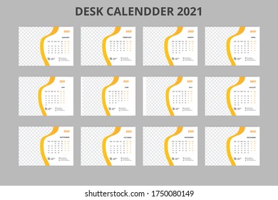 Desk calendar 2021 template design
