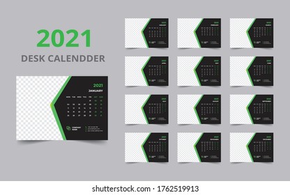 Desk Calendar 2021 template design vector