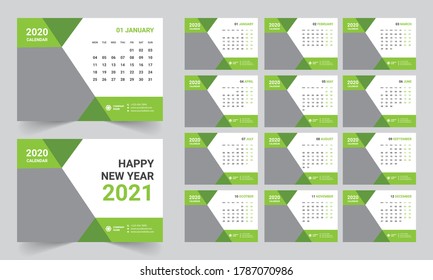 Desk Calendar 2021 Template Design