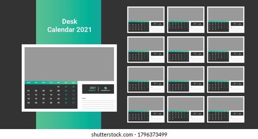 Desk Calendar 2021 Template Design