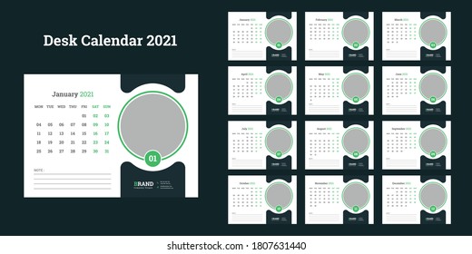 Desk Calendar 2021 Template Design