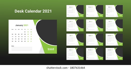 Desk Calendar 2021 Template Design