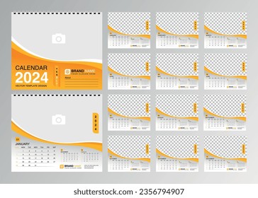 Plantilla de calendario de escritorio 2021, semana de diseño de calendario de escritorio profesional de inicio el domingo, CALENDAR