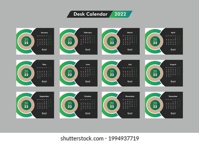 Desk Calendar 2022 Template Design
