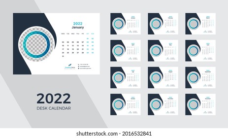 Diseño de plantillas de calendario de escritorio 2022