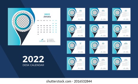 Schreibtischkalender 2022 Vorlagendesign