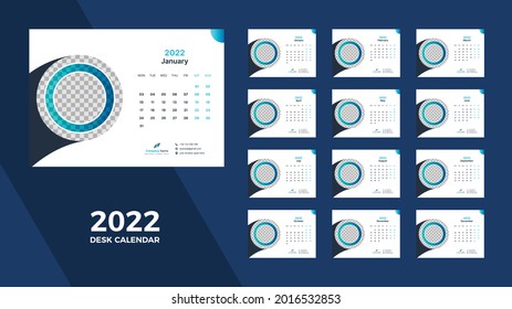 Desk Calendar 2022 Template Design
