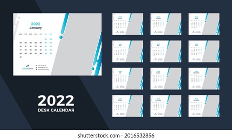 Desk Calendar 2022 Template Design